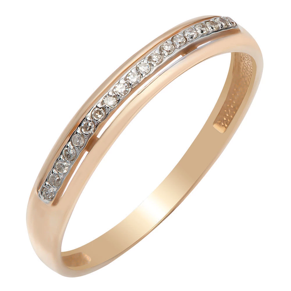 Кольцо с бриллиантами из красного золота 585 пробы 1