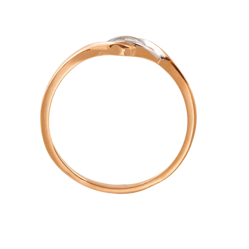 Кольцо с бриллиантом из красного золота 585 пробы 3