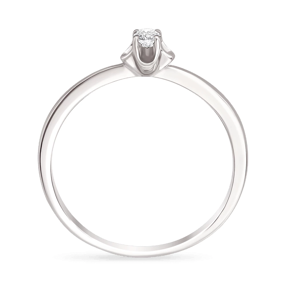 Кольцо с бриллиантом из белого золота 585 пробы 3