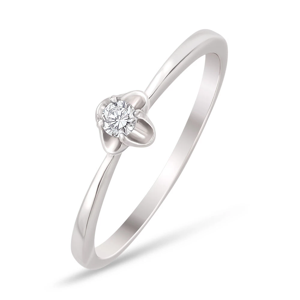 Кольцо с бриллиантом из белого золота 585 пробы 1