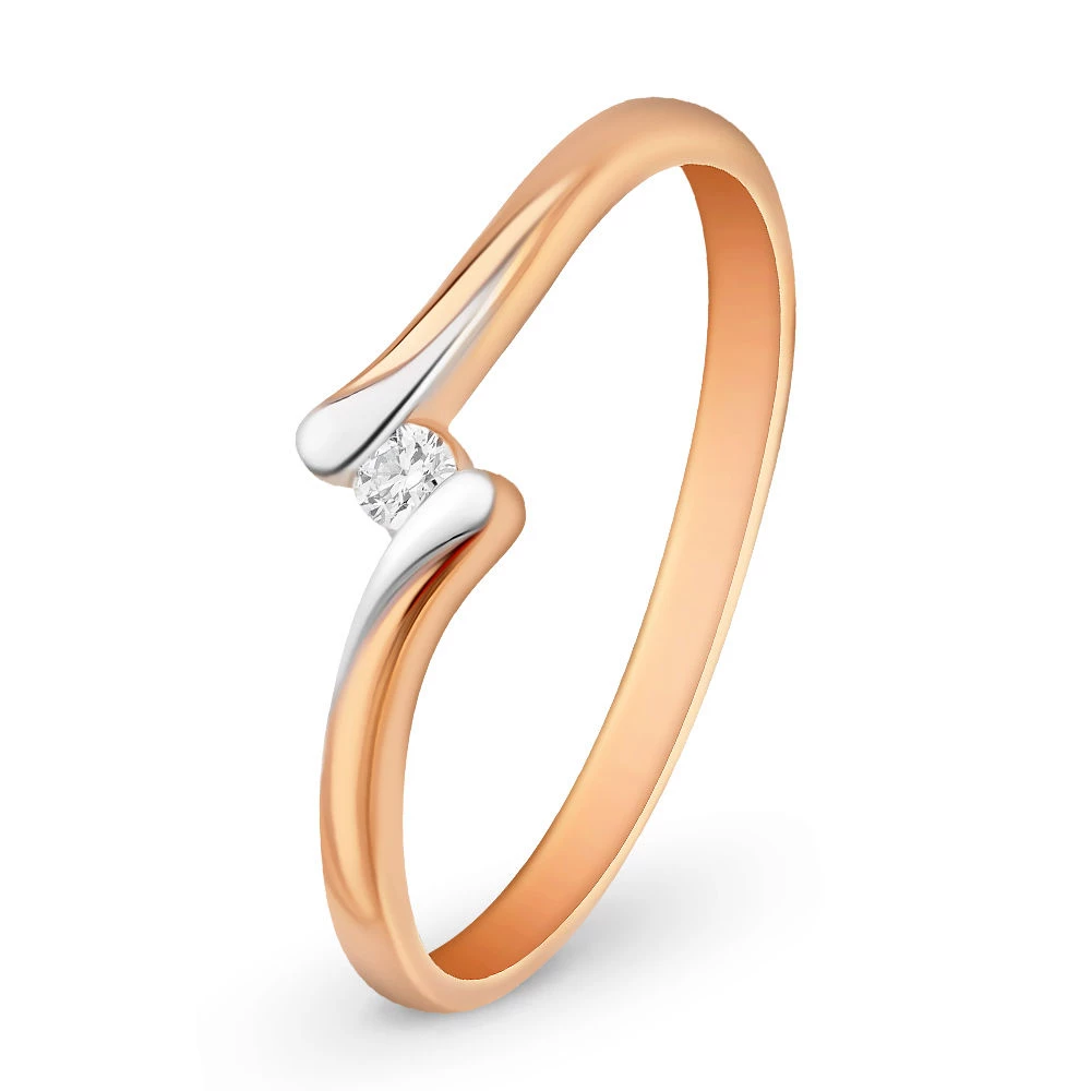 Кольцо с бриллиантом из красного золота 585 пробы 1