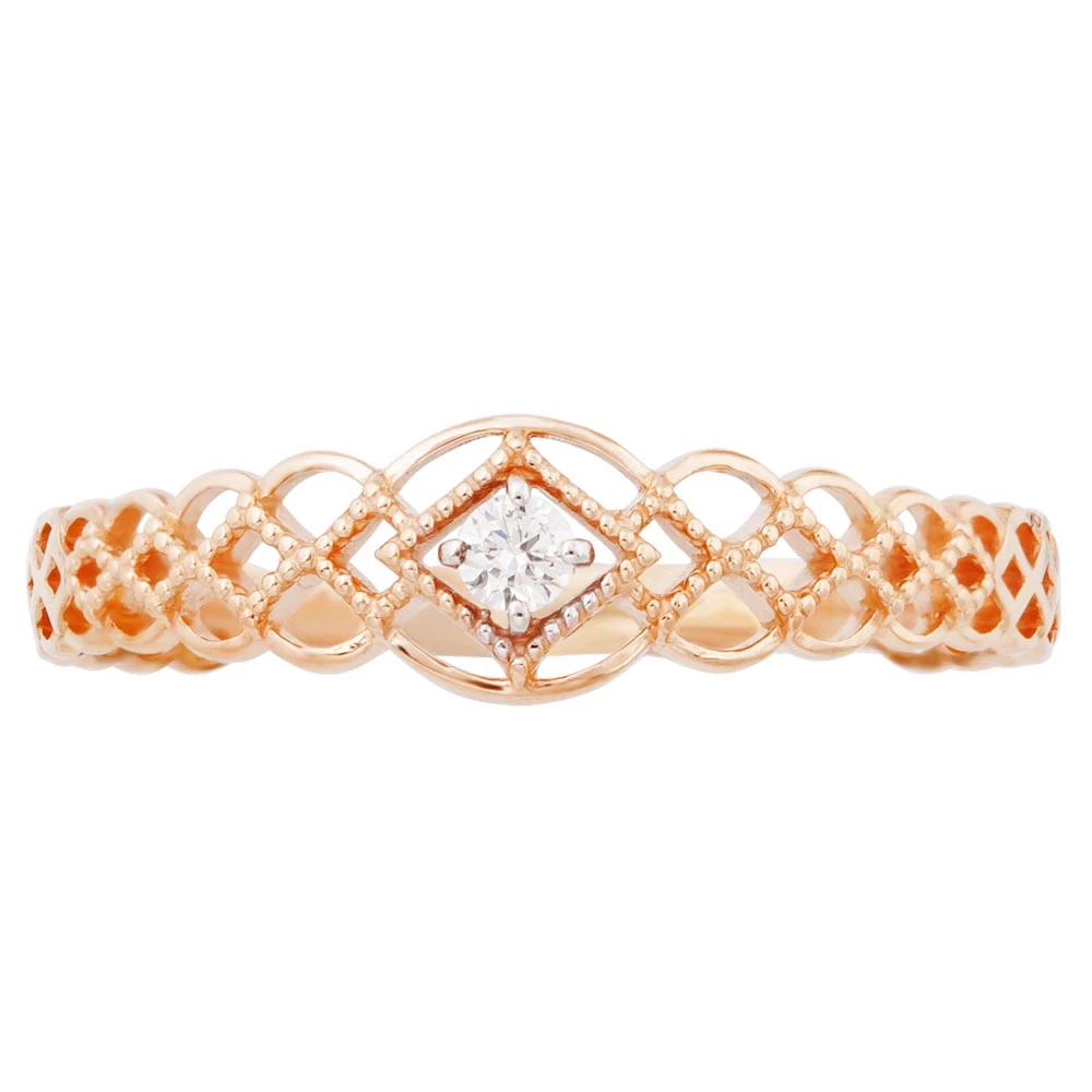 Кольцо с бриллиантом из красного золота 585 пробы 2