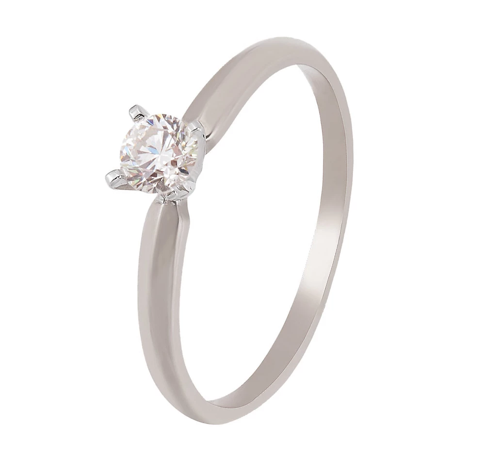 Кольцо с бриллиантом из белого золота 585 пробы 1