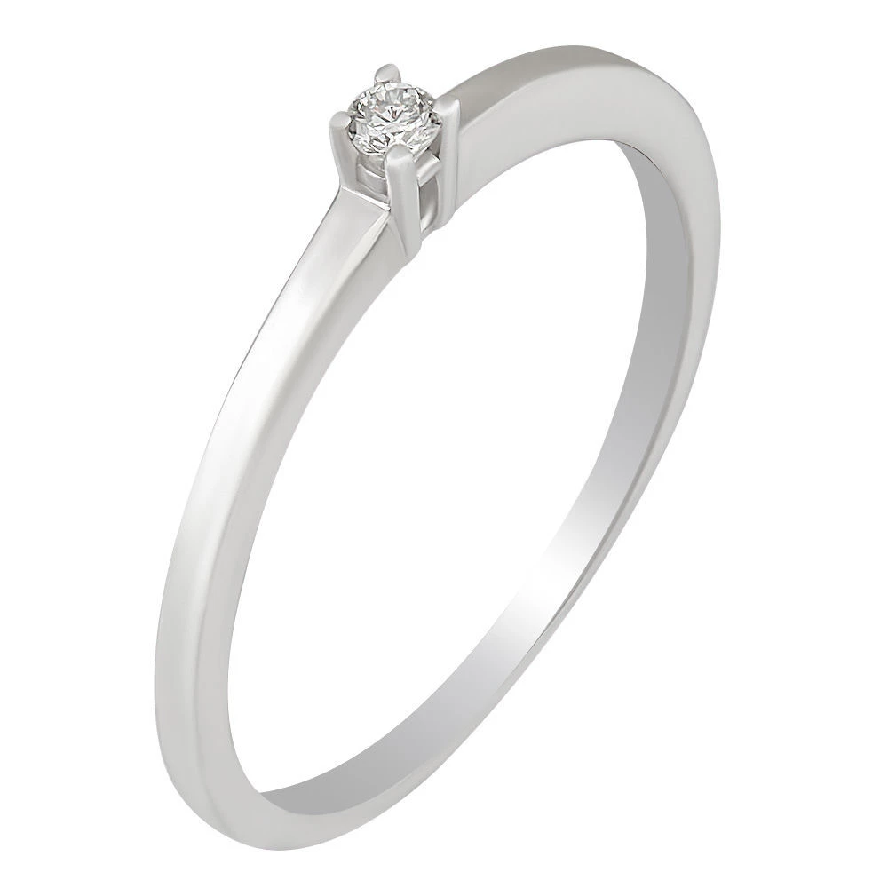 Кольцо с бриллиантом из белого золота 585 пробы 1