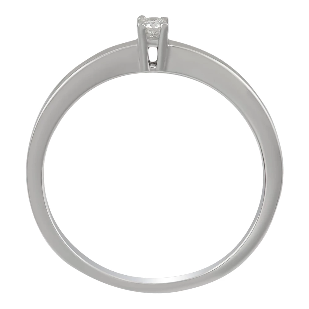 Кольцо с бриллиантом из белого золота 585 пробы 3