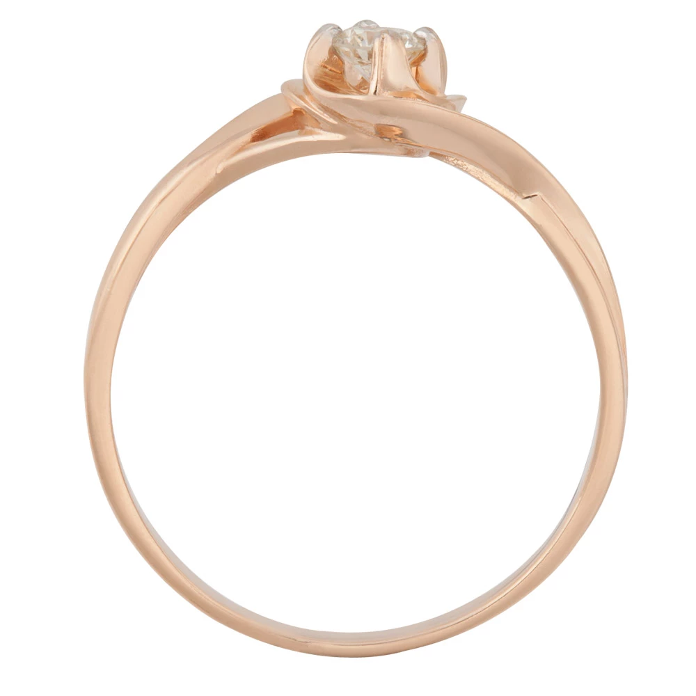 Кольцо с бриллиантом из красного золота 585 пробы 3