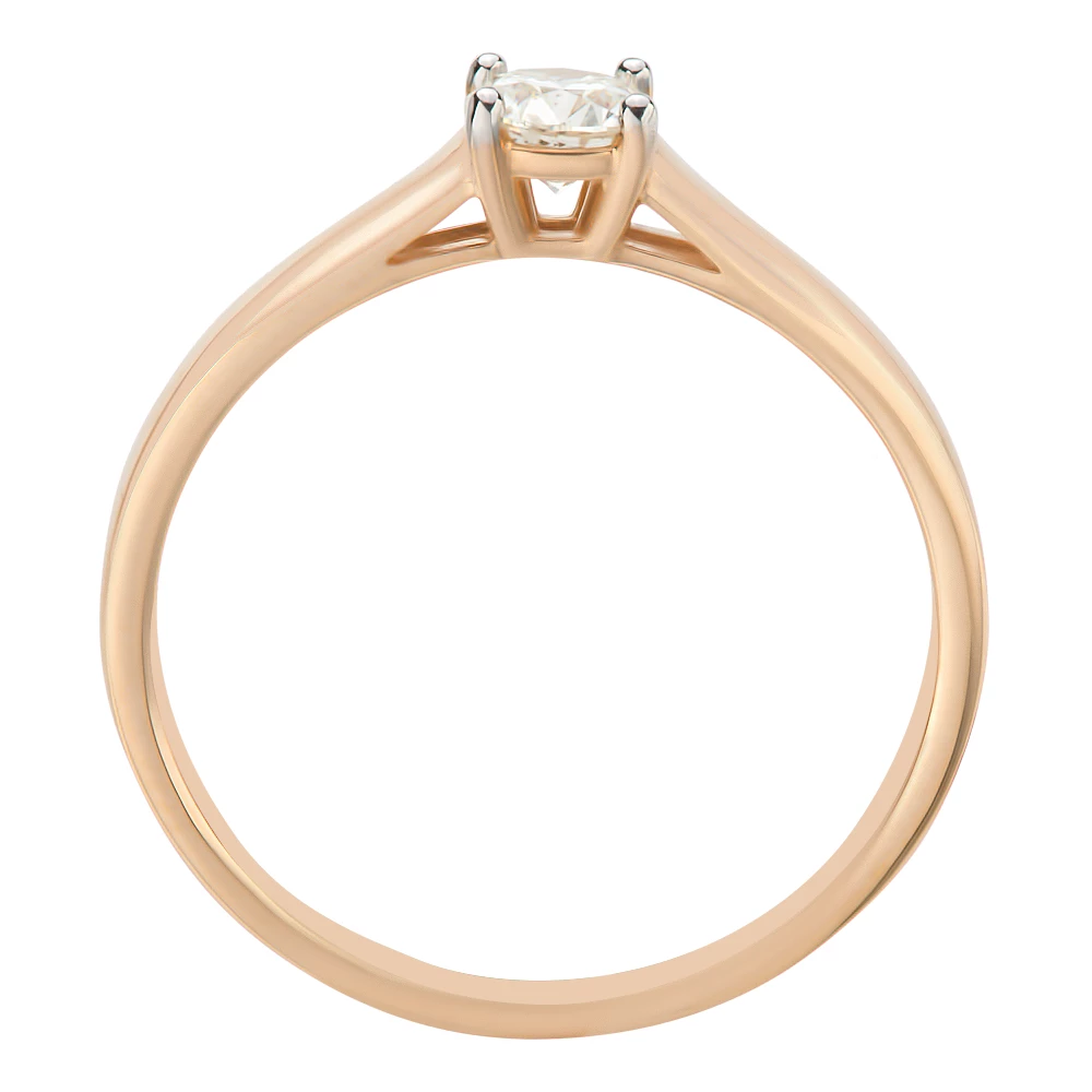 Кольцо с бриллиантом из красного золота 585 пробы 3