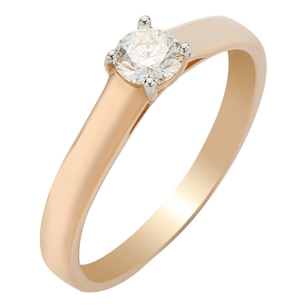 Кольцо с бриллиантом из красного золота 585 пробы 1