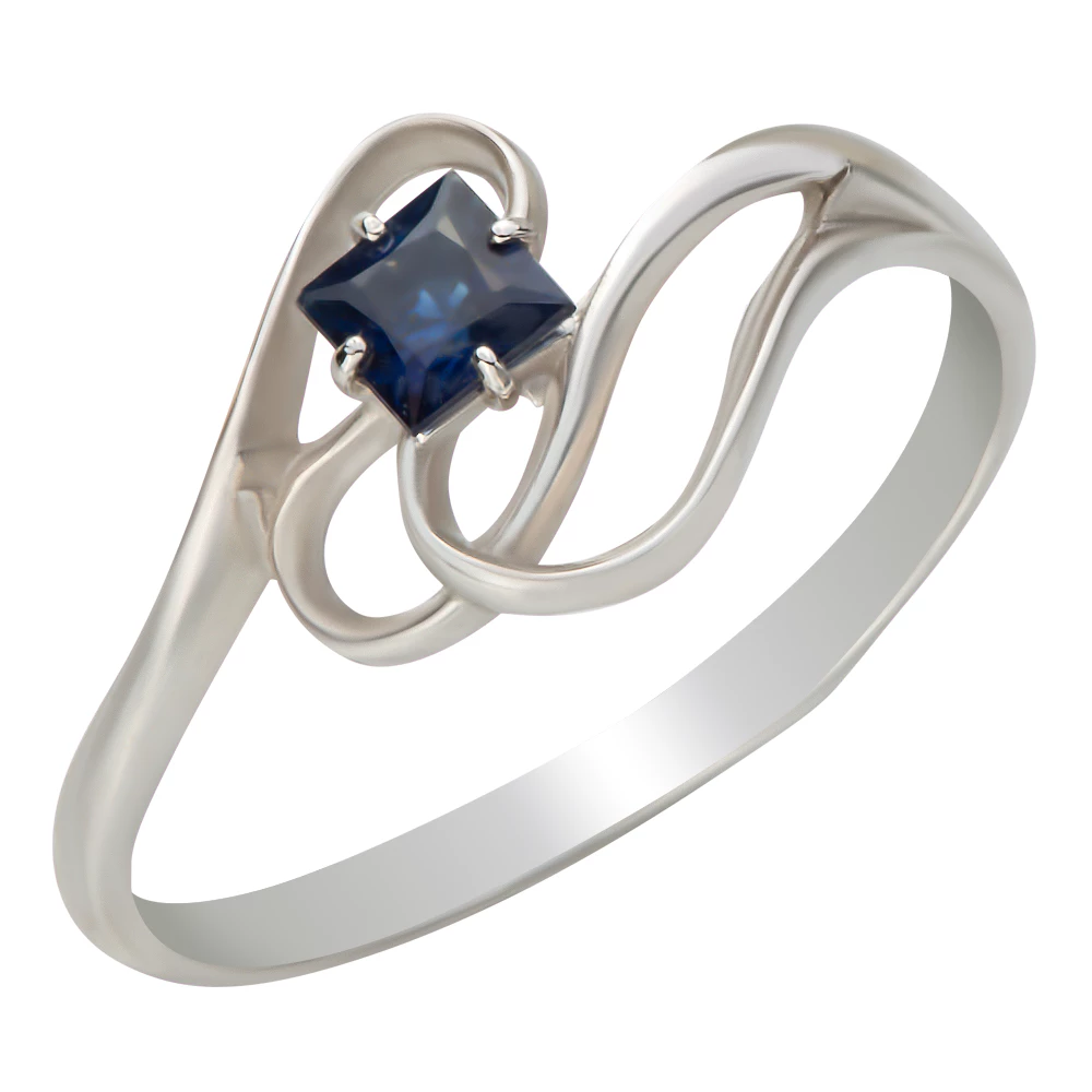 Кольцо с сапфиром из белого золота 375 пробы 1