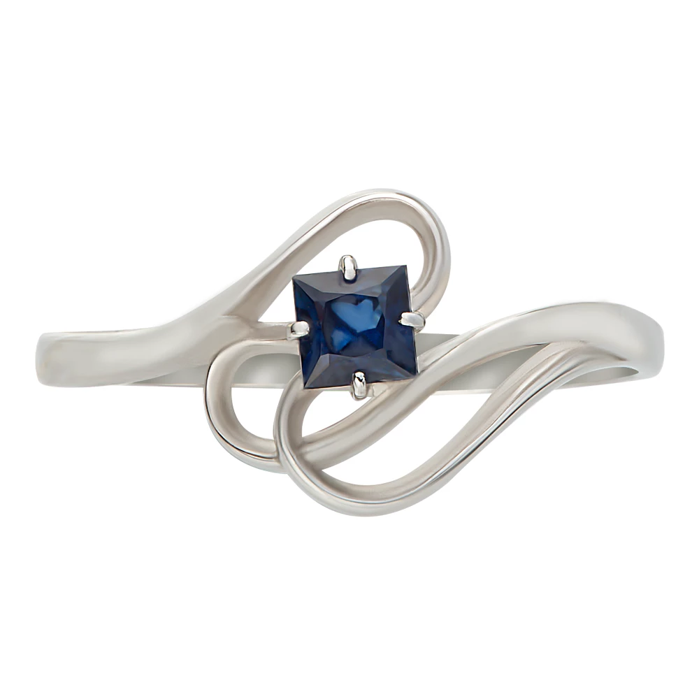 Кольцо с сапфиром из белого золота 375 пробы 2