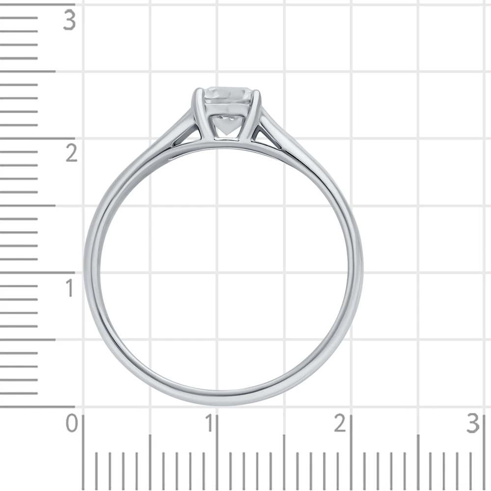 Кольцо с бриллиантом из белого золота 585 пробы 3