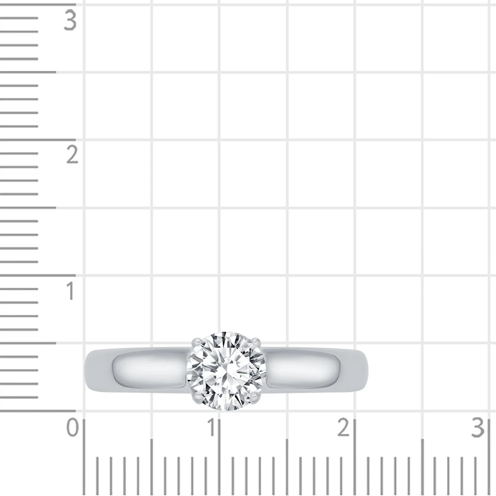 Кольцо с бриллиантом из белого золота 585 пробы 2