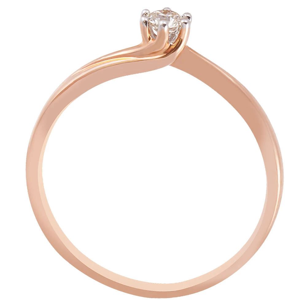 Кольцо с бриллиантом из красного золота 585 пробы 3