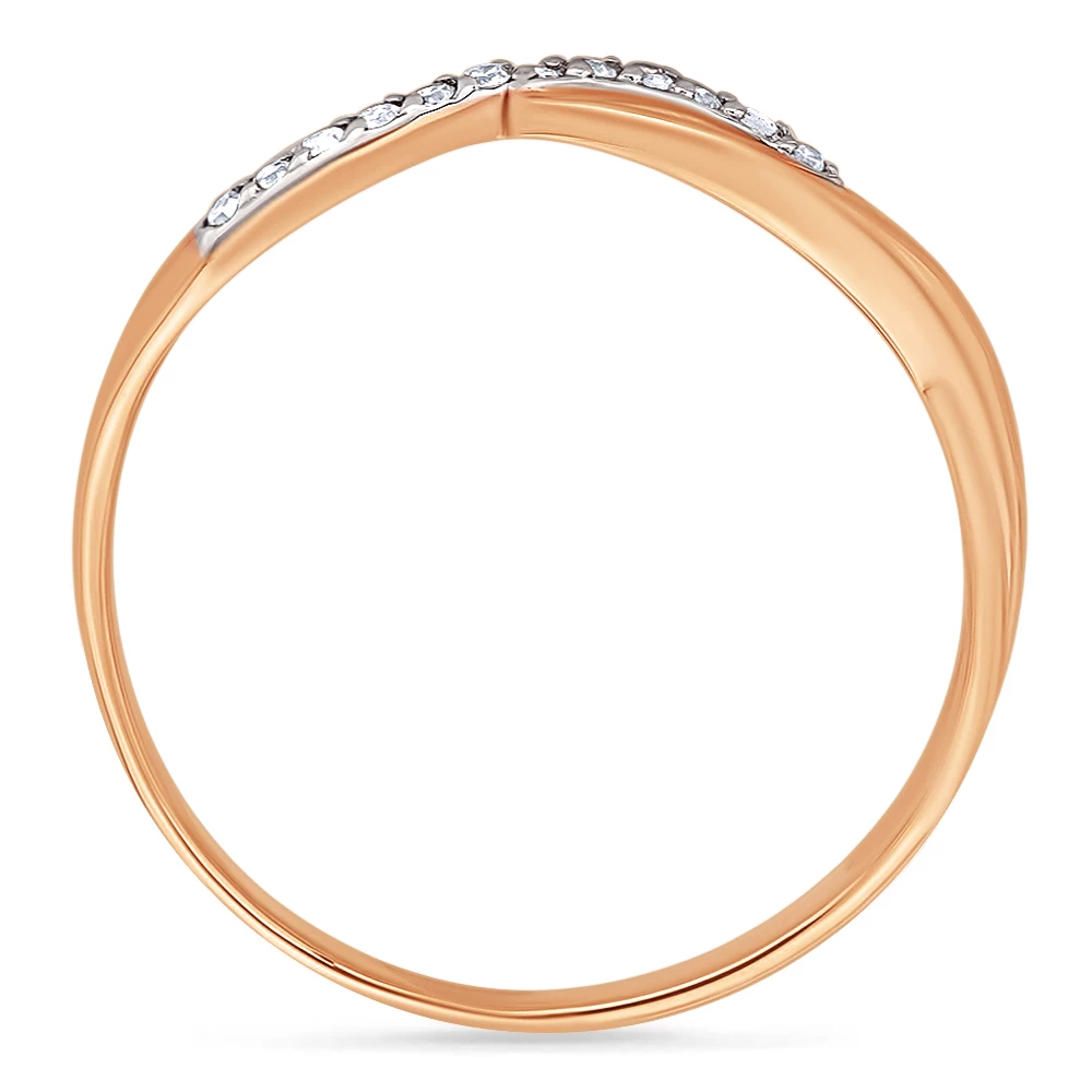 Кольцо с бриллиантами из красного золота 585 пробы