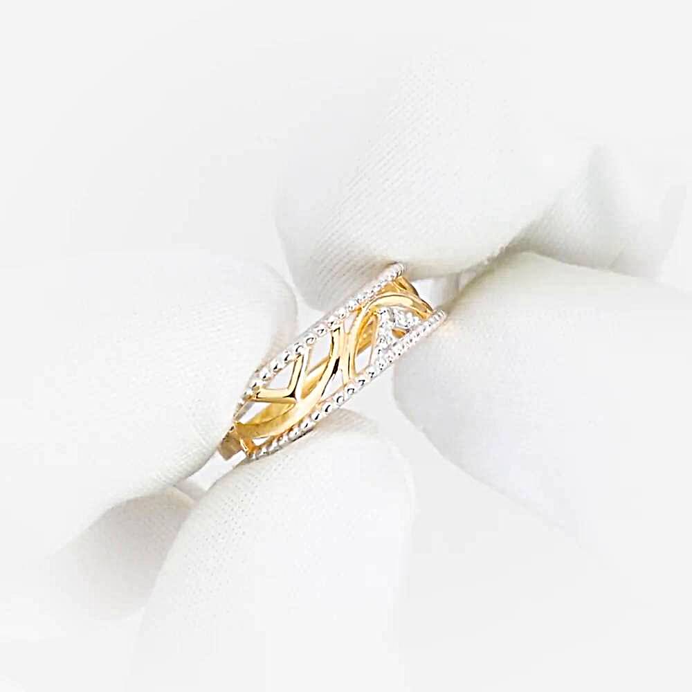 Кольцо с бриллиантами из красного золота 585 пробы 1