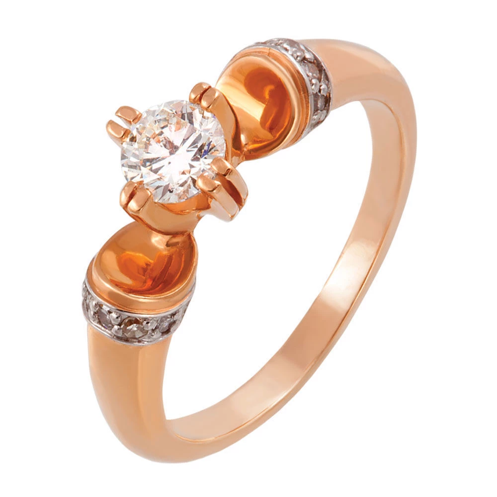 Кольцо с бриллиантами из красного золота 585 пробы 1