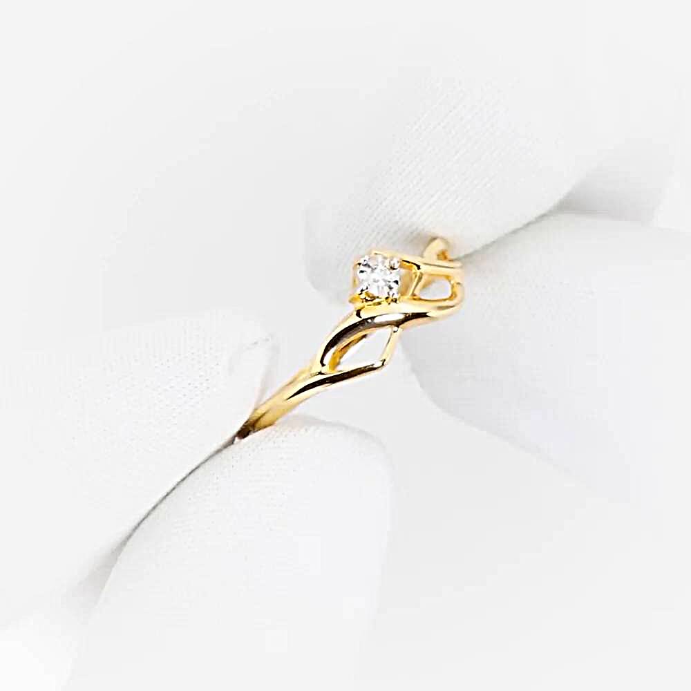 Кольцо с бриллиантом из красного золота 585 пробы 1