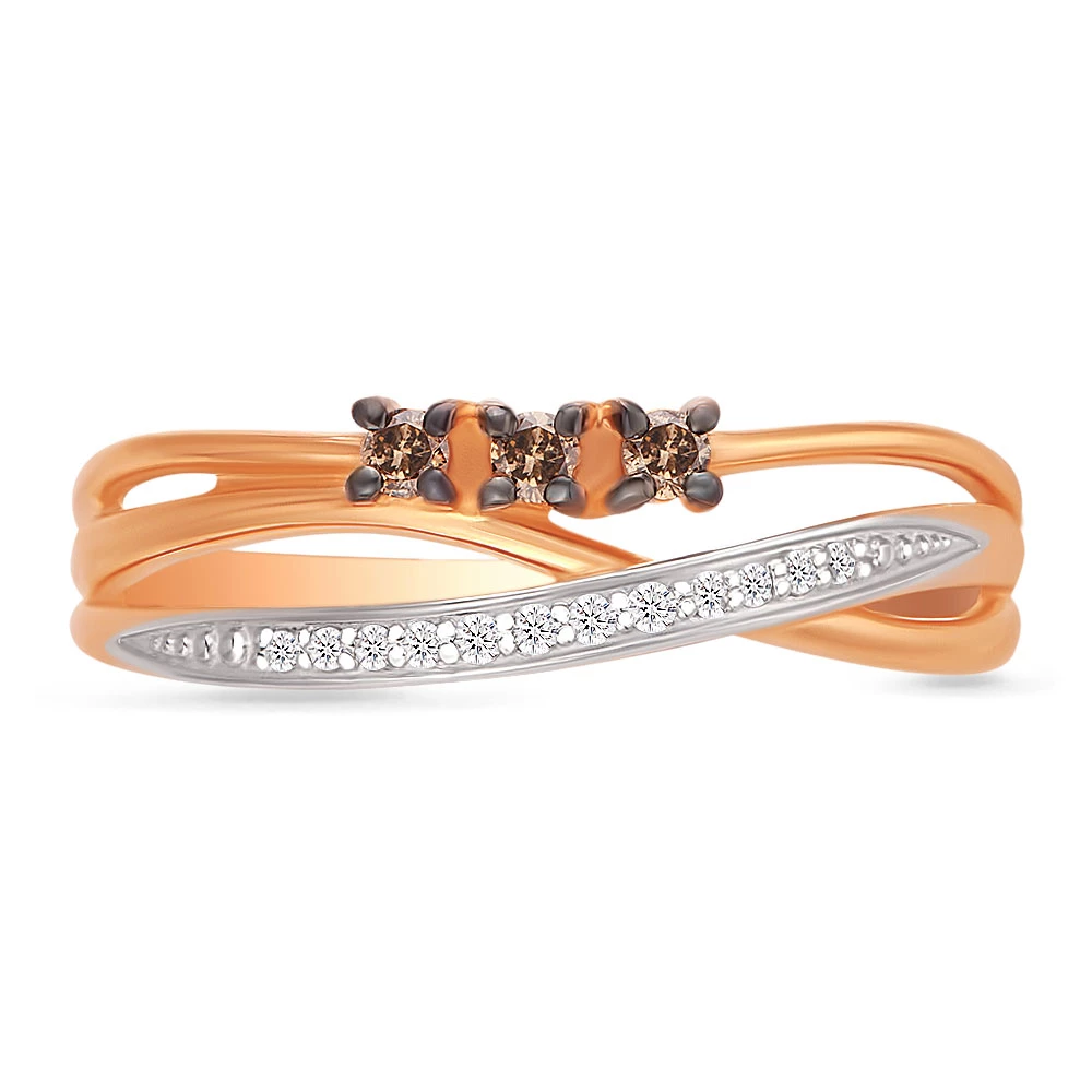 Кольцо с бриллиантами из красного золота 585 пробы 2