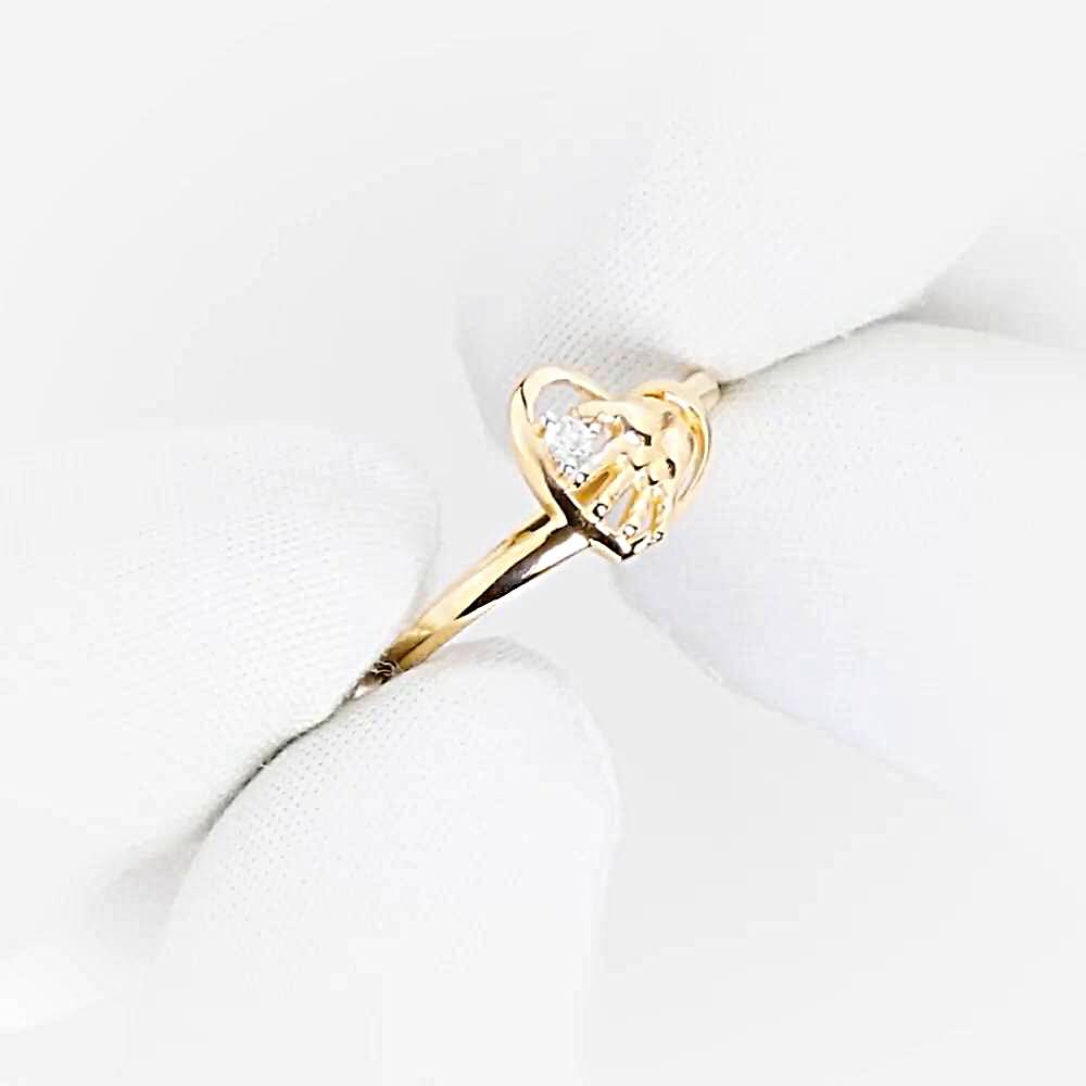 Кольцо с бриллиантом из красного золота 585 пробы 1