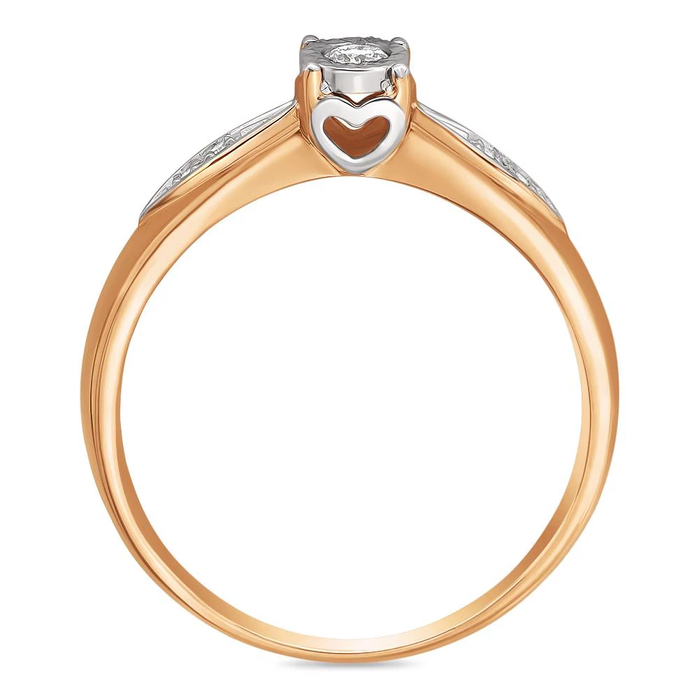 Кольцо с бриллиантами из красного золота 585 пробы