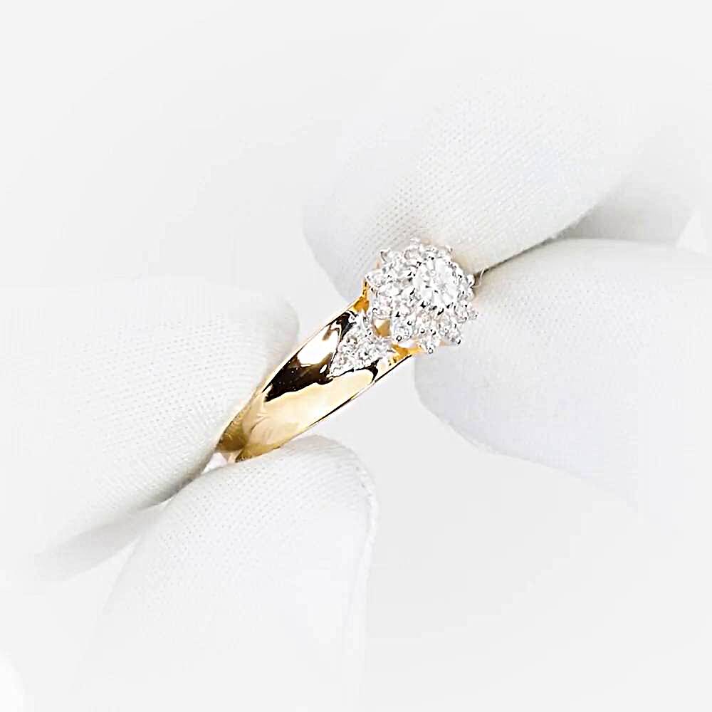 Кольцо с бриллиантами из красного золота 585 пробы 1