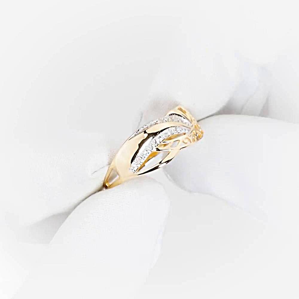 Кольцо с бриллиантами из красного золота 585 пробы 1