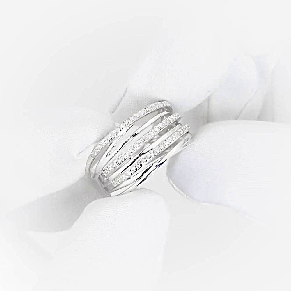 Кольцо с бриллиантами из белого золота 585 пробы 1