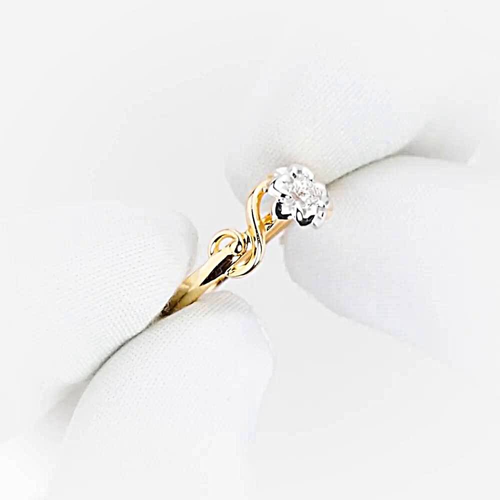 Кольцо с бриллиантом из красного золота 585 пробы 1