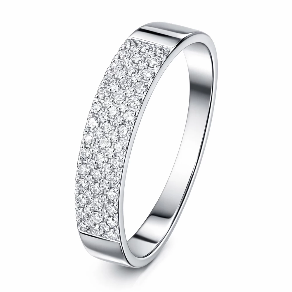 Кольцо с бриллиантами из белого золота 585 пробы