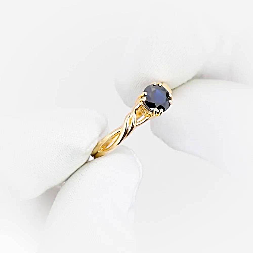 Кольцо с сапфиром из красного золота 585 пробы 1