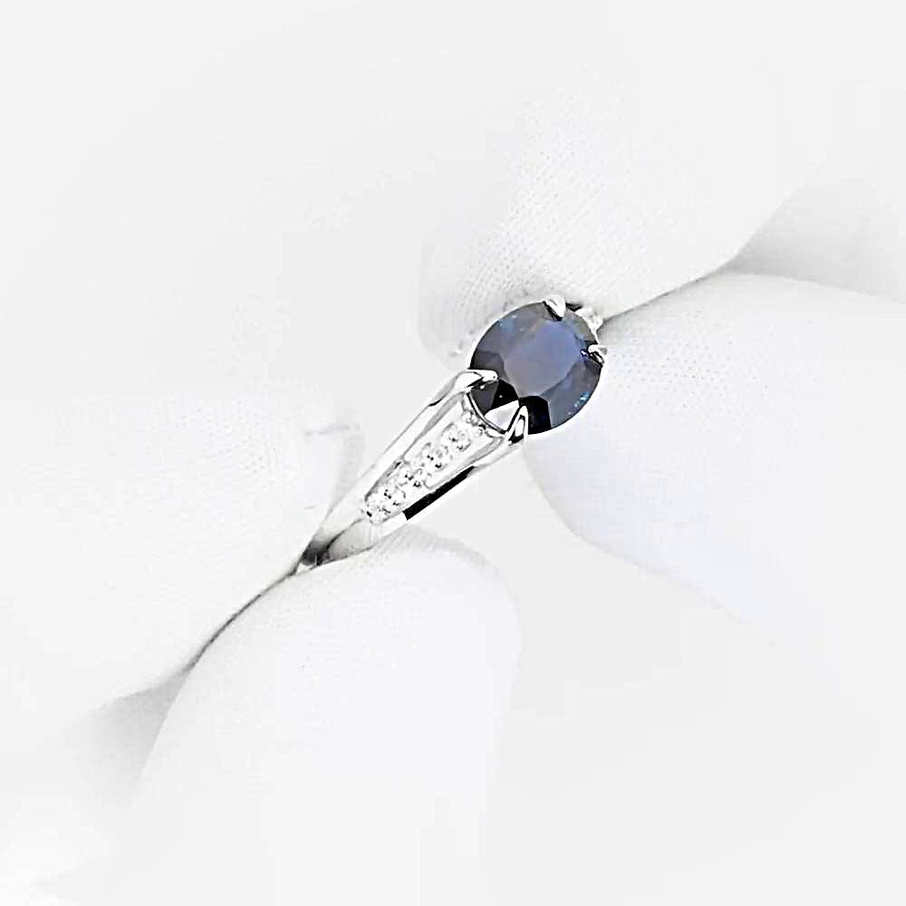 Кольцо с сапфирами и бриллиантами из белого золота 585 пробы 1