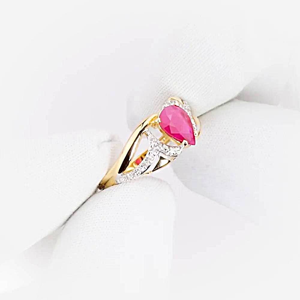 Кольцо с рубинами и бриллиантами из красного золота 585 пробы 1