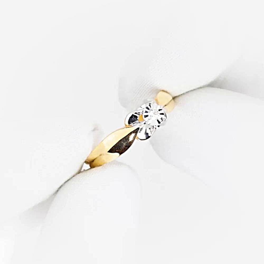 Кольцо с бриллиантом из красного золота 585 пробы 1