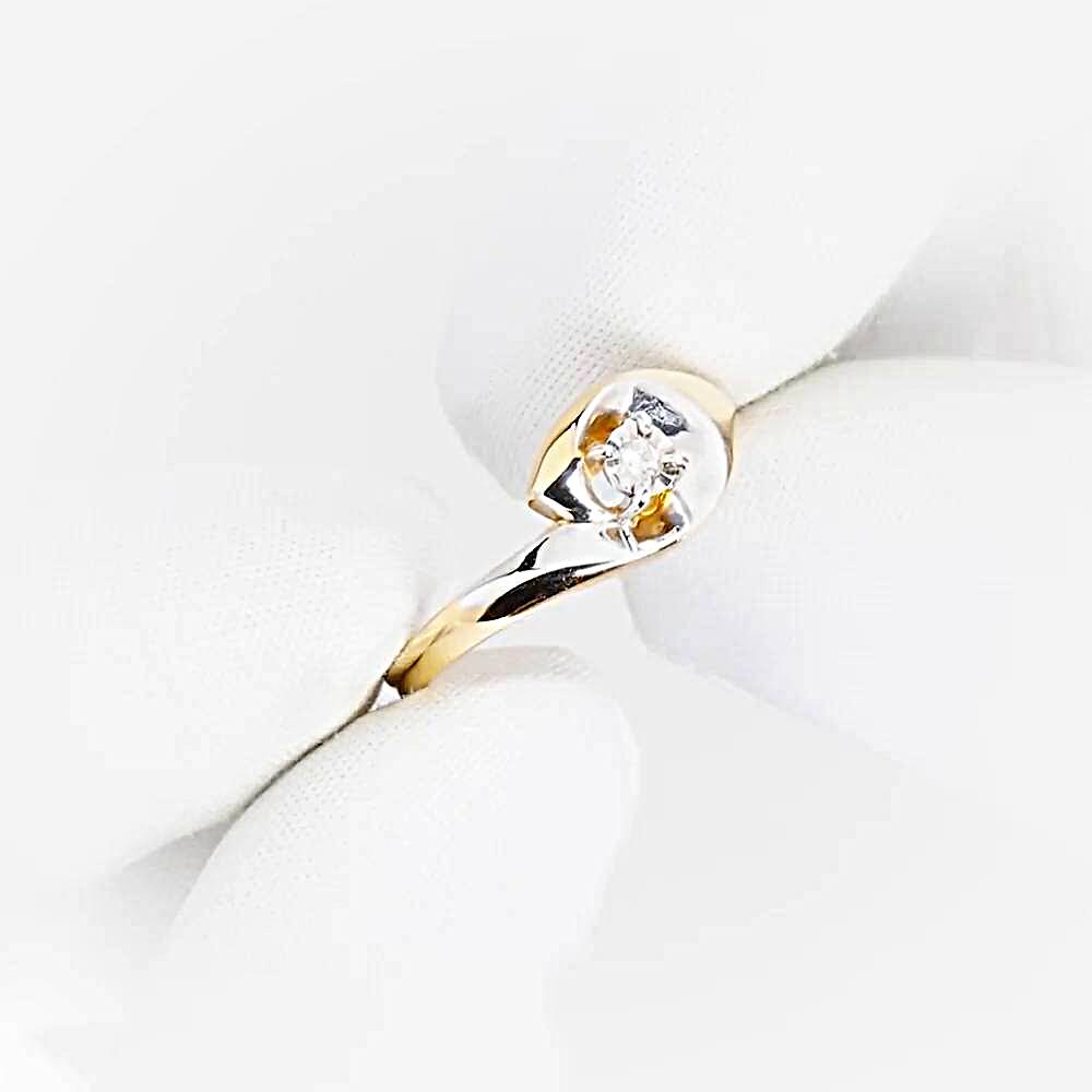 Кольцо с бриллиантом из красного золота 585 пробы 1