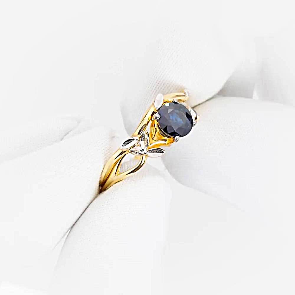 Кольцо с сапфиром из красного золота 585 пробы 1