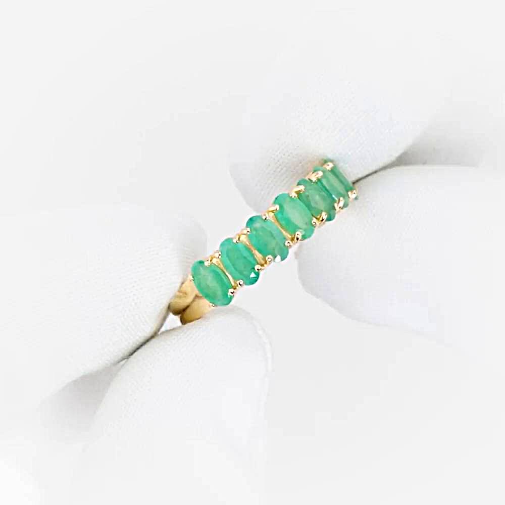 Кольцо с изумрудами из красного золота 585 пробы 1