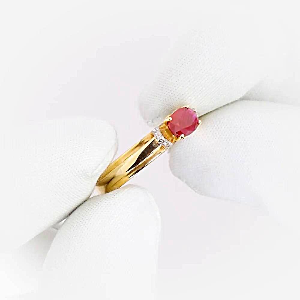 Кольцо с рубинами и бриллиантами из красного золота 585 пробы 1