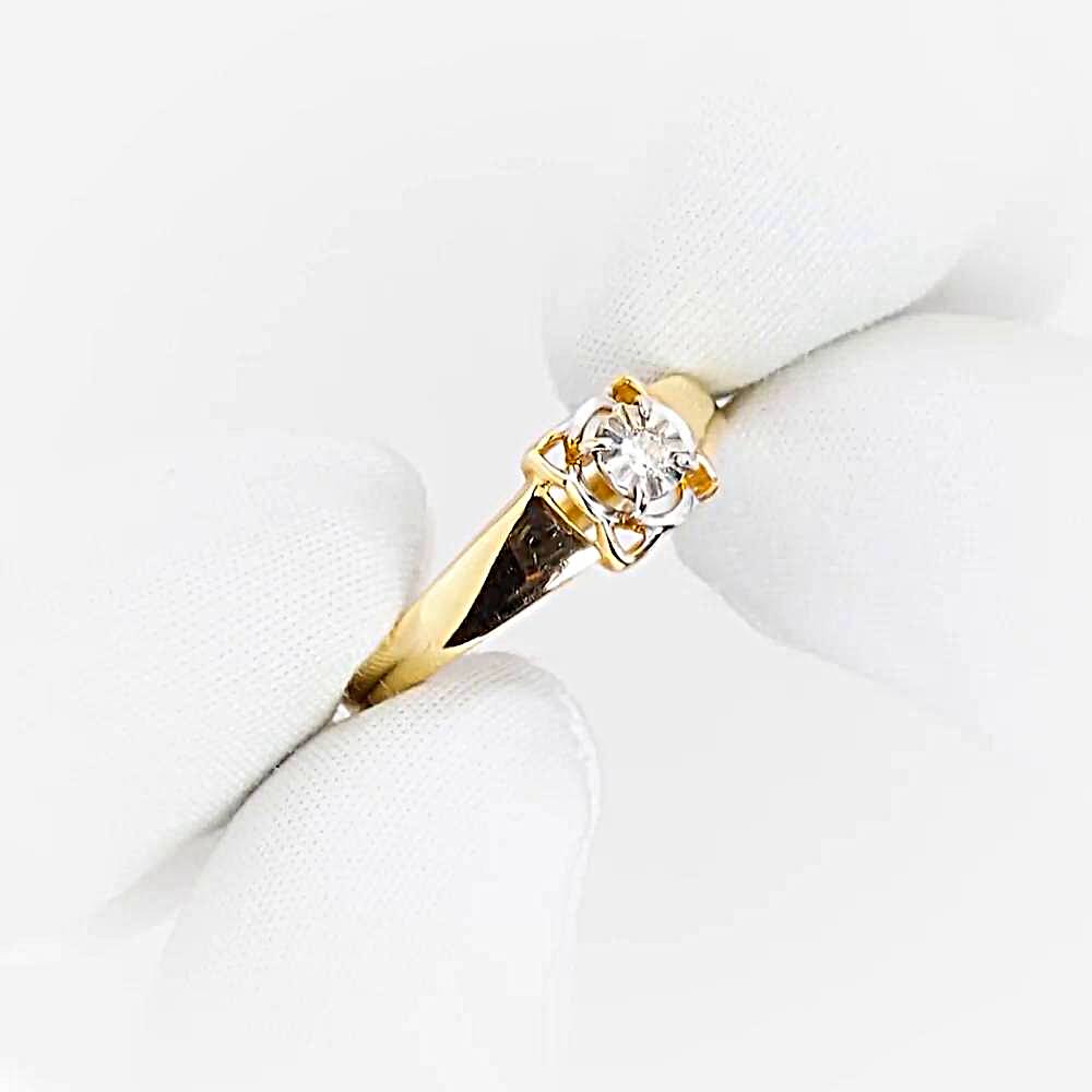 Кольцо с бриллиантом из красного золота 585 пробы 1