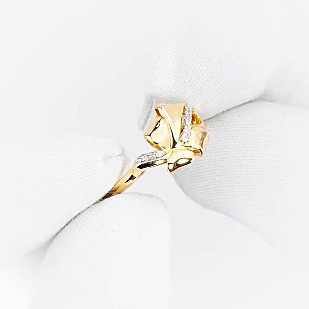 Кольцо с бриллиантами из красного золота 585 пробы 1