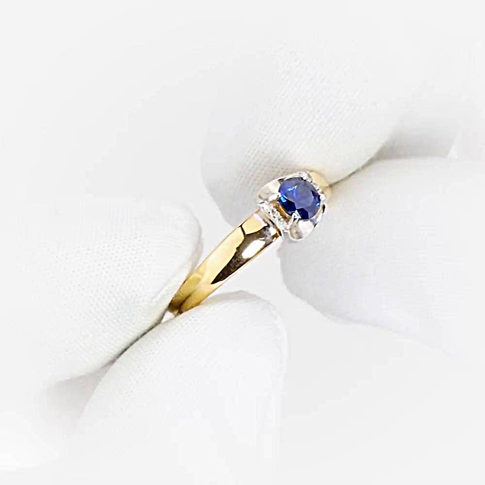 Кольцо с сапфирами и бриллиантами из красного золота 585 пробы 1