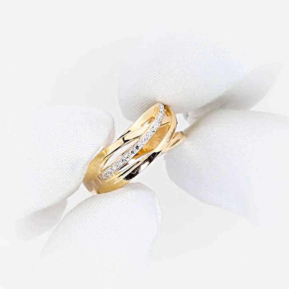 Кольцо с бриллиантами из красного золота 585 пробы 1