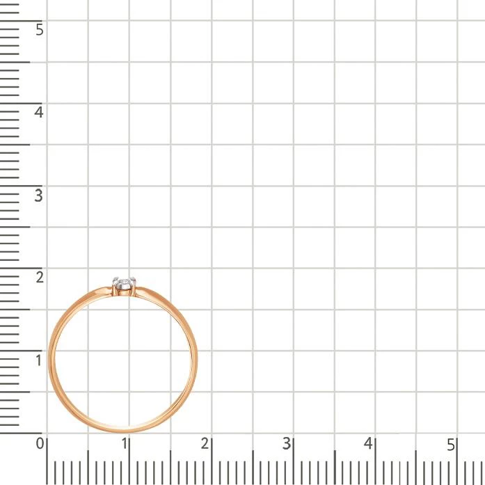 Кольцо с бриллиантом из красного золота 585 пробы