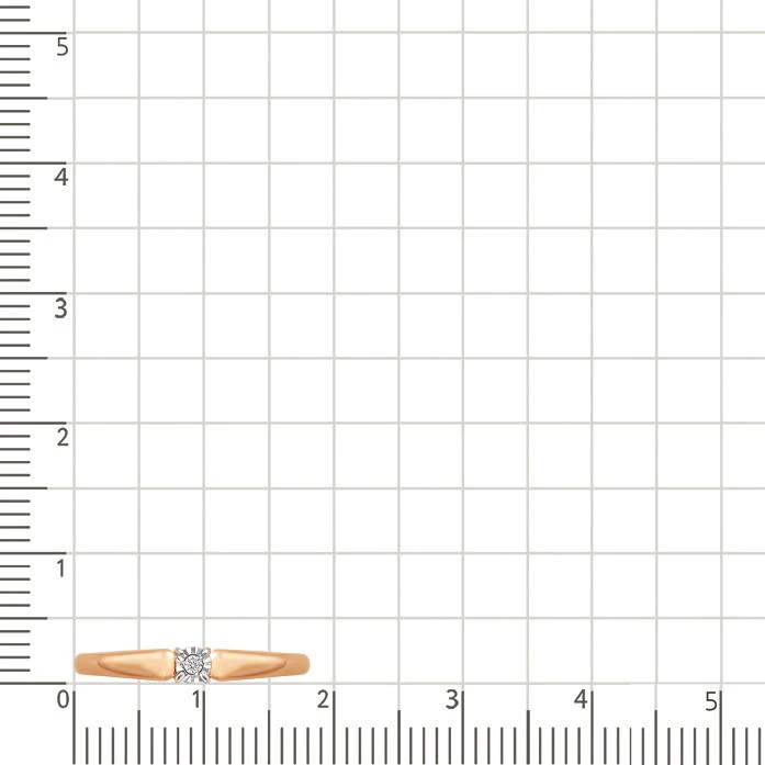 Кольцо с бриллиантом из красного золота 585 пробы