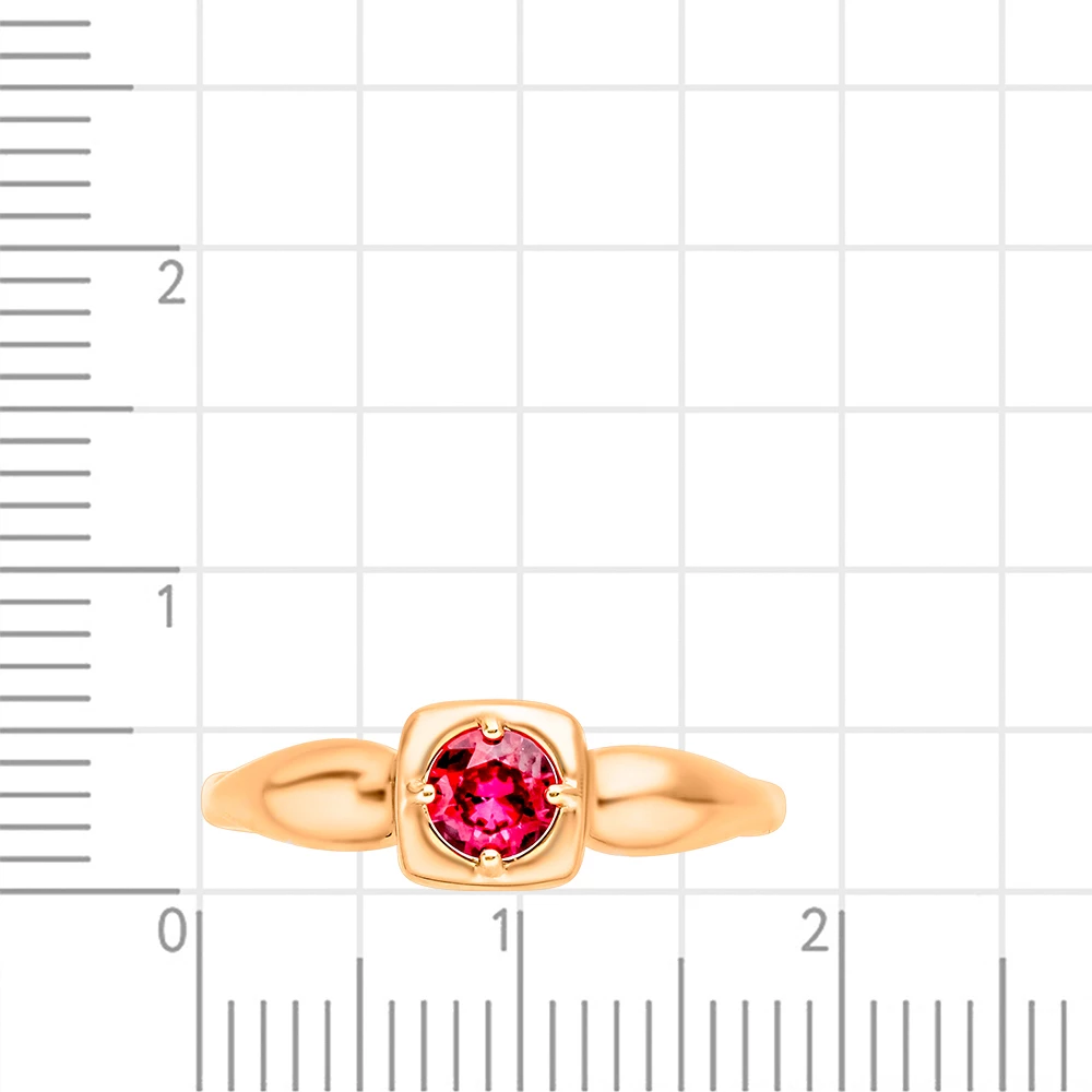 Кольцо с рубинами синтетическими из красного золота 585 пробы 2