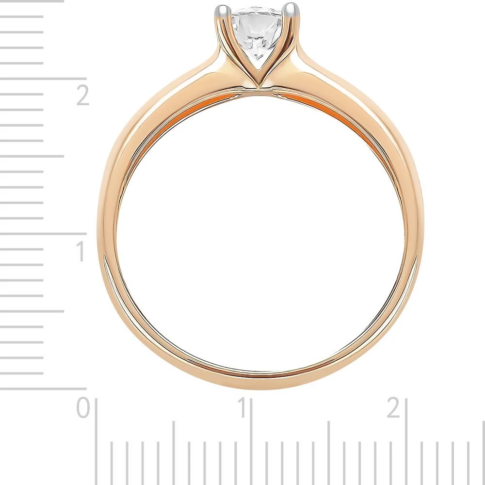 Кольцо с муассанитом из красного золота 585 пробы Кольцо с муассанитом из красного золота 585 пробы