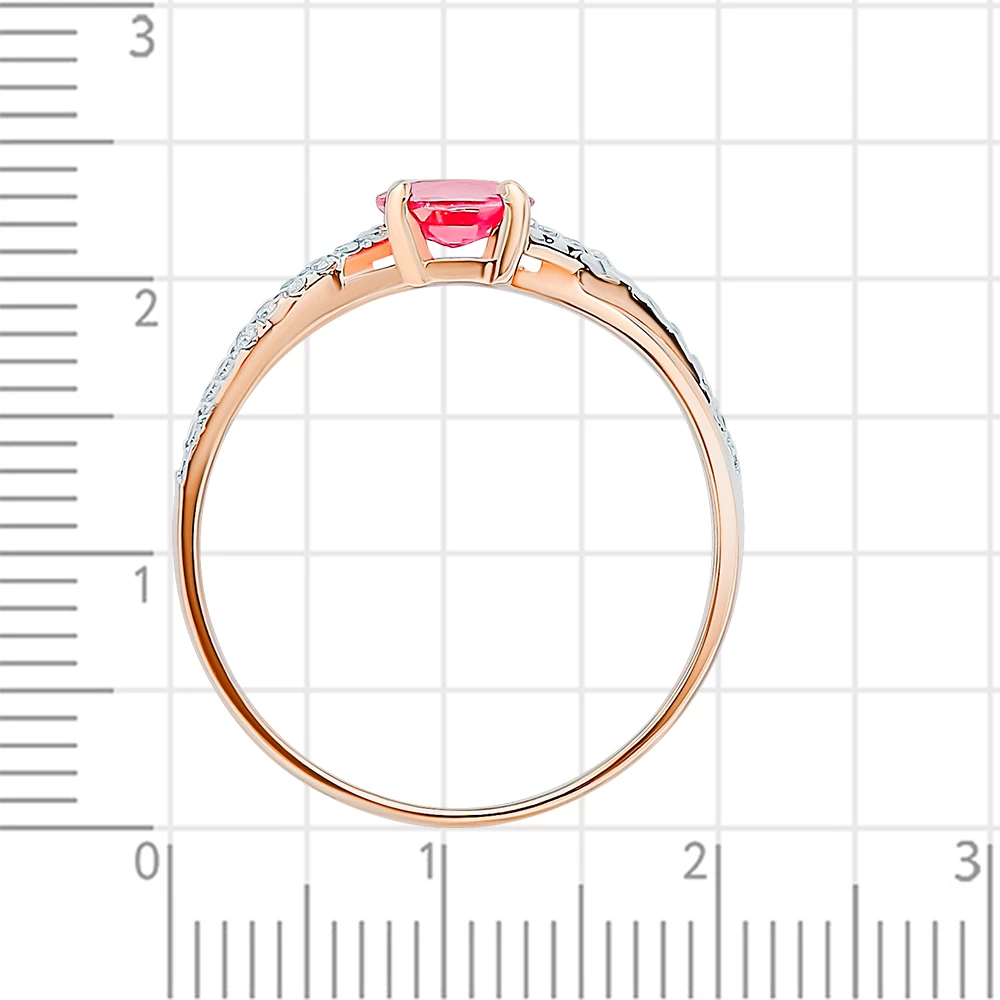Кольцо с рубинами и бриллиантами из красного золота 585 пробы 3