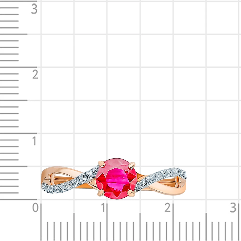 Кольцо с рубинами и бриллиантами из красного золота 585 пробы 2