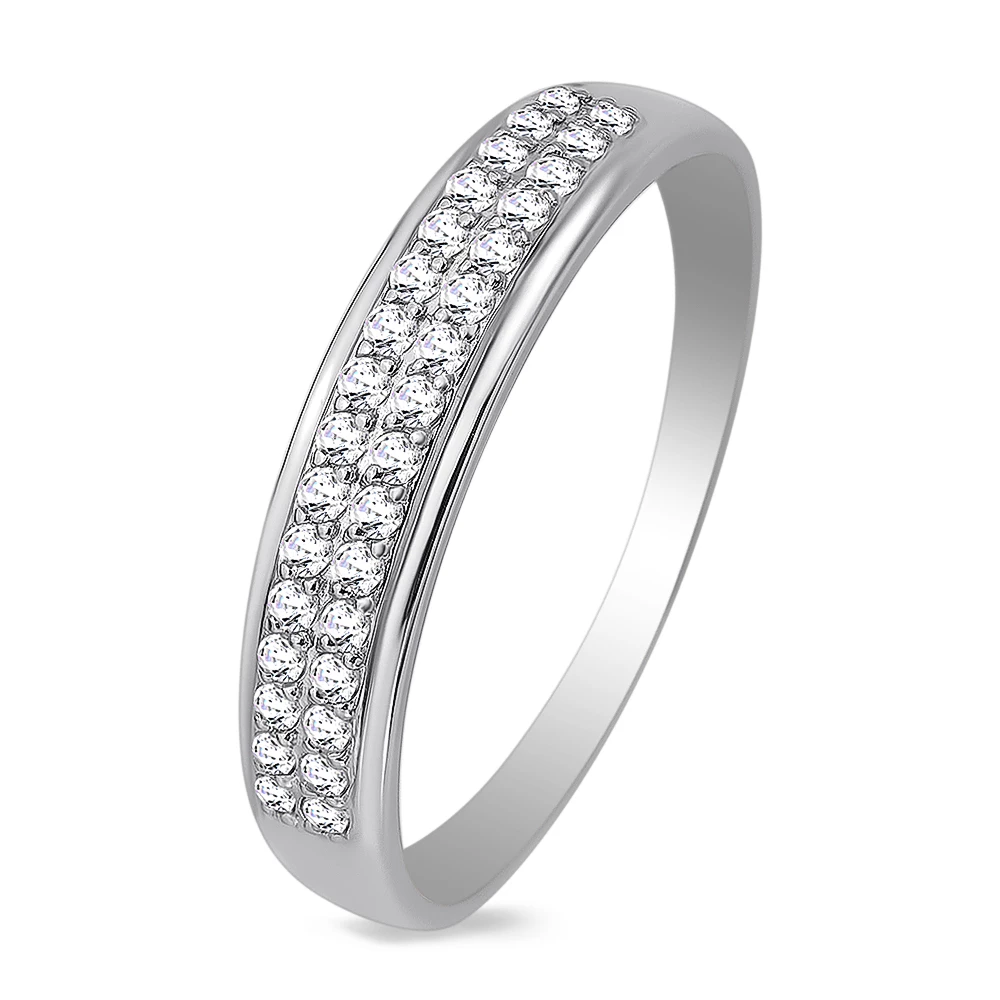 Кольцо с бриллиантами из белого золота 585 пробы Кольцо с бриллиантами из белого золота 585 пробы