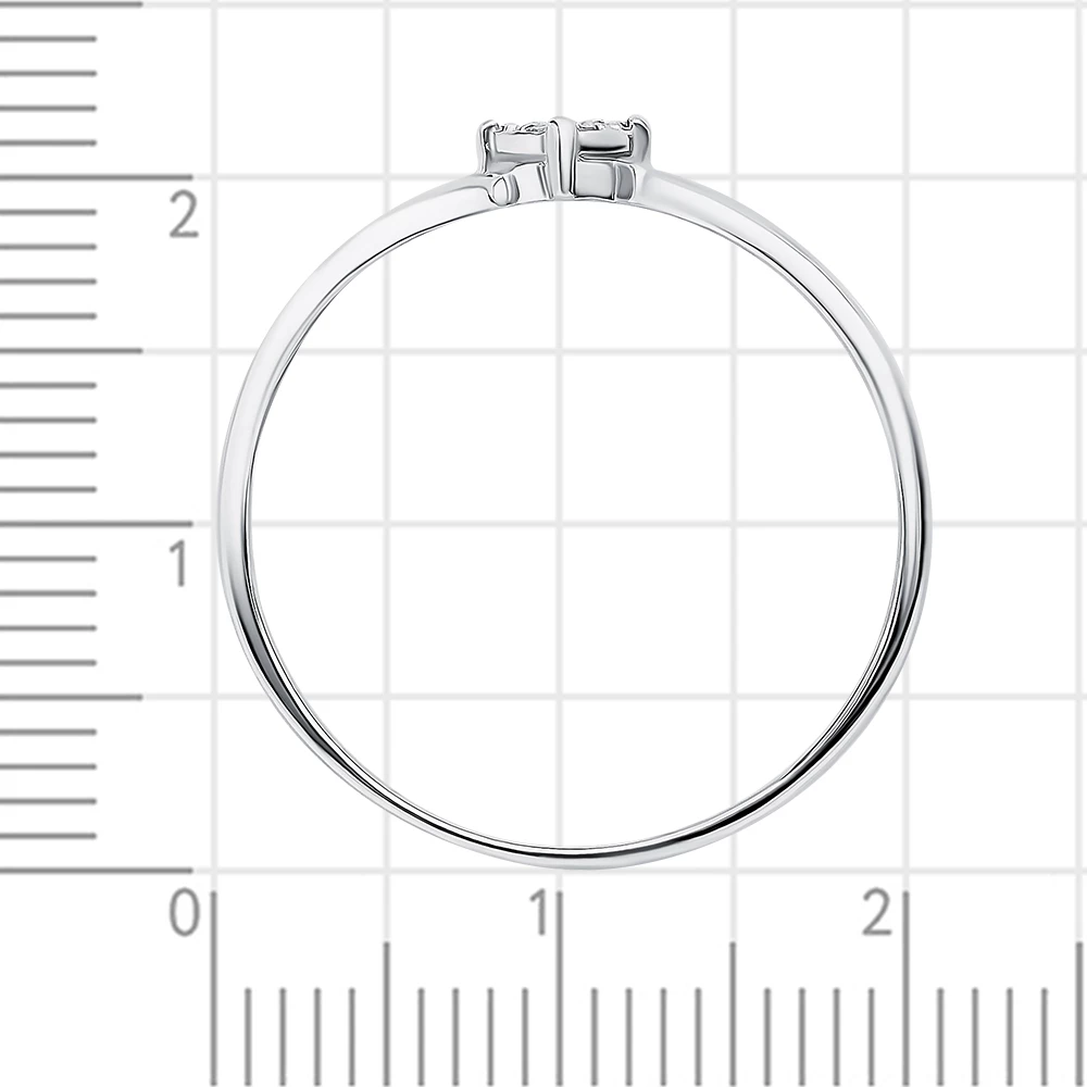 Кольцо с бриллиантами из белого золота 585 пробы 4