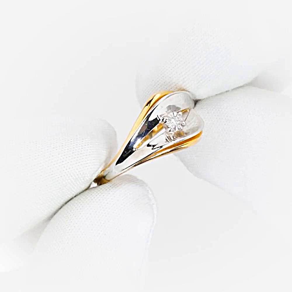 Кольцо с бриллиантом из красного золота 585 пробы 1